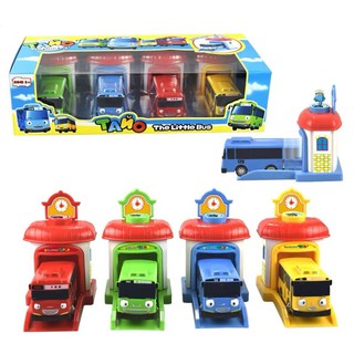 HCH The Little Toy Bus Garage Push and Go Parking Stations 4 in 1 Toy Set