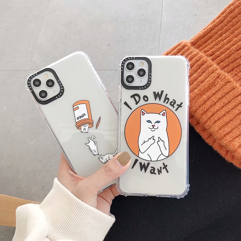 Iphone 11 Pro Max X Xs Xr Xsmax 7 8 Plus Cute Cartoon Ripndip Cat Silicone Shockproof Soft Case Shopee Philippines