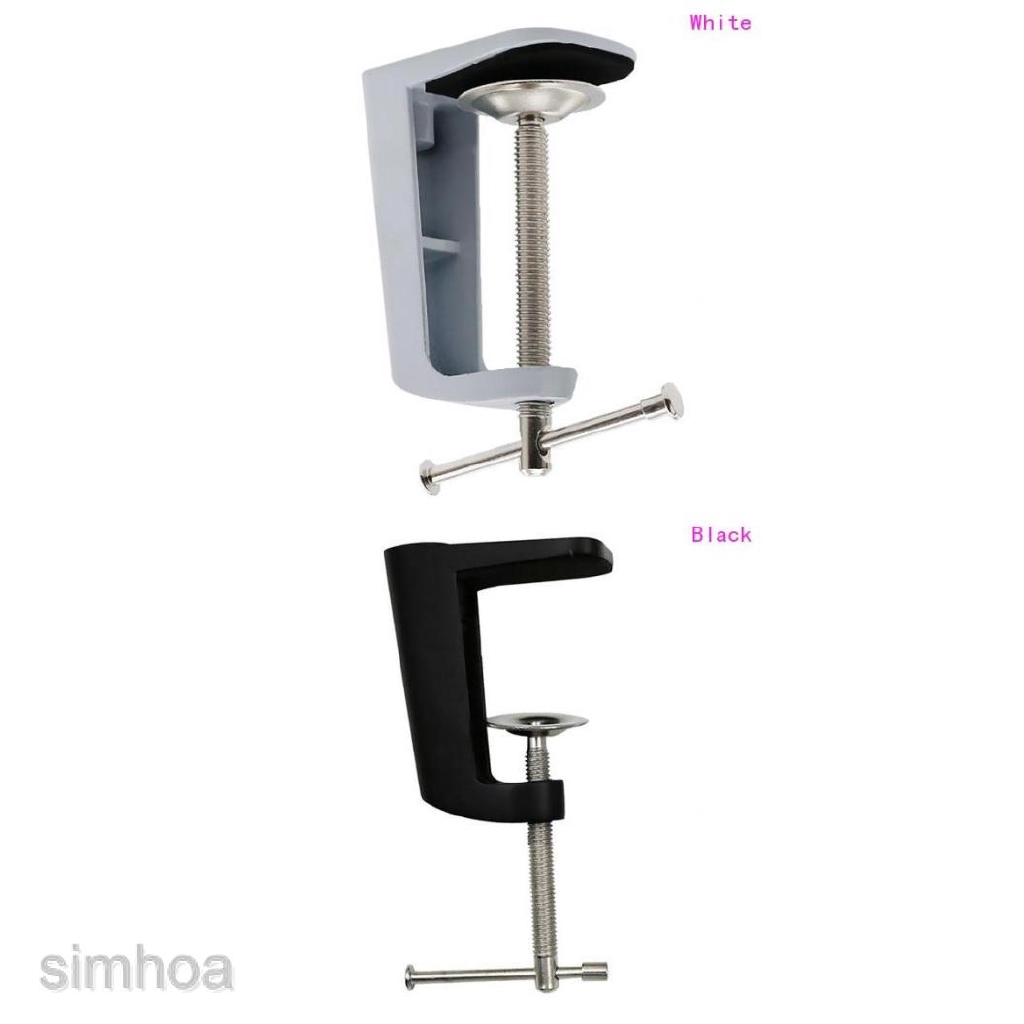 Adjustable Arm Clamp Table Lamp Clip Swivel Lock Holder Metal Stand Black 