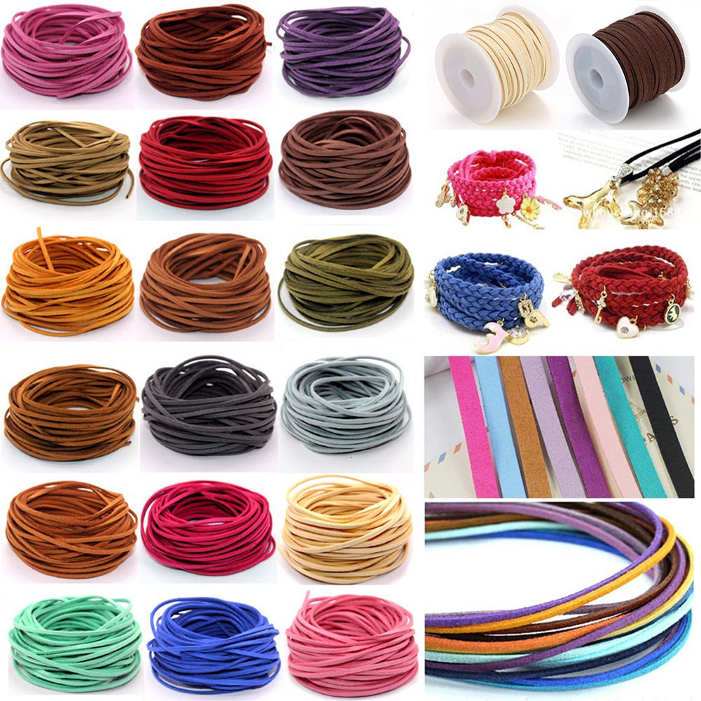 5yd 2.7MM Suede Leather String Make Bracelet DIY Thread Cord | Shopee ...