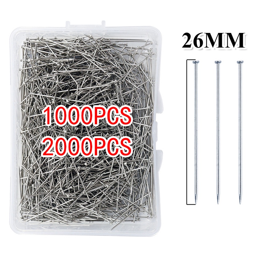 2000 Pcs Sewing Stainless Steel Dressmaker Straight Quilting Pins 26mm