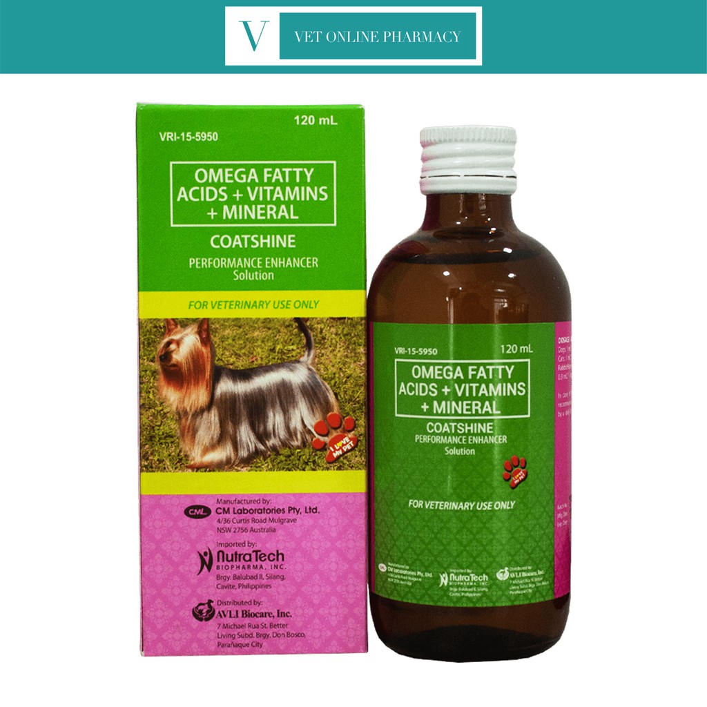 Coatshine Syrup 120ml (Coat and Skin Vitamins) for Dogs and Cats