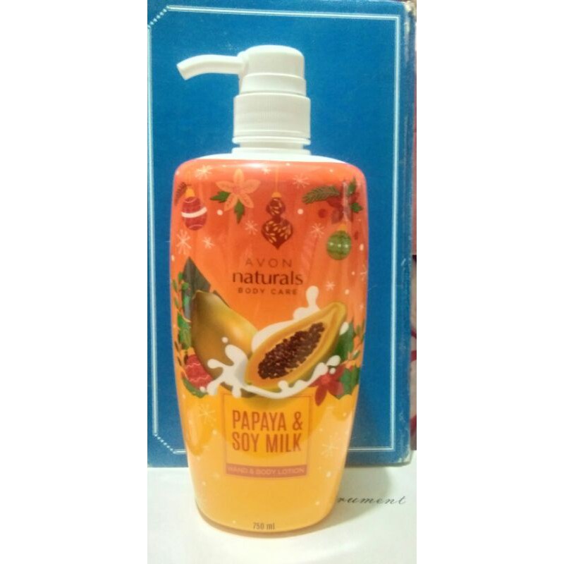 Avon Naturals Papaya & Soy Milk Hand & Body Lotion 750mL Shopee