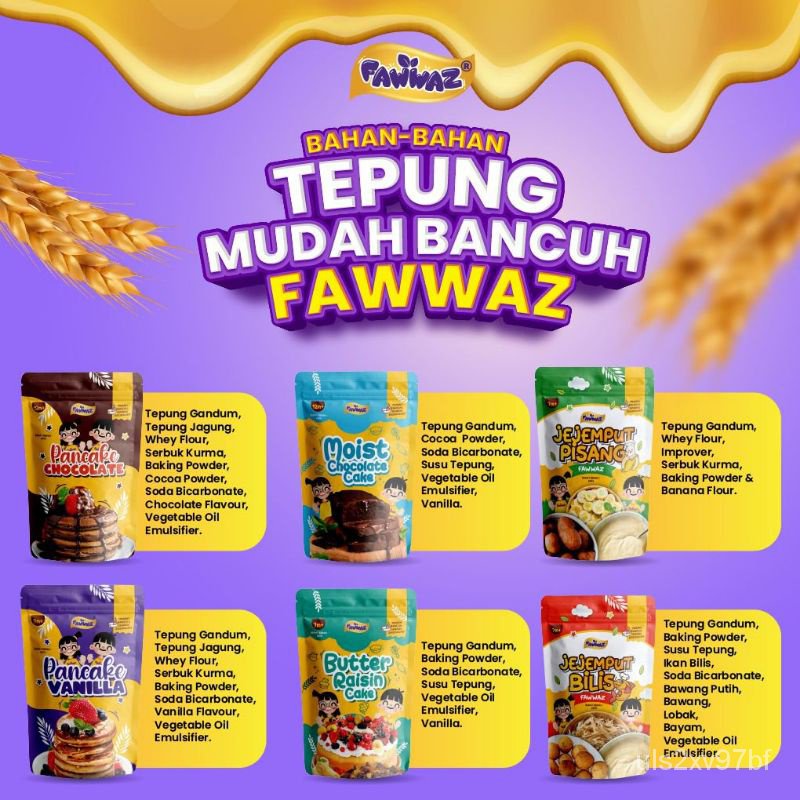 Combo 6 in 1 Tepung Mudah Bancuh Fawwaz KO3N | Shopee Philippines