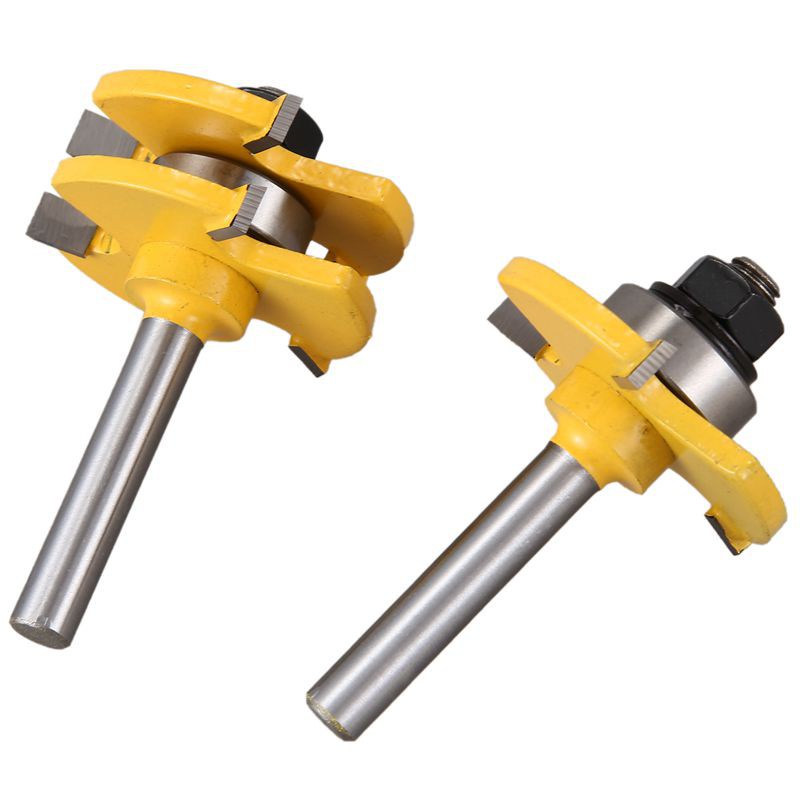 2Pcs T Type 8Mm Three-Teeth Wood Carving Tool Alloy Milling Cutters