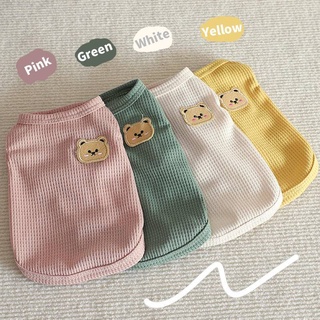 Hipidog Waffle Bear Pet Dog Clothes For Boy Female Puppy Shitzu Clothing Terno Cats Vest Breathable Thin Section