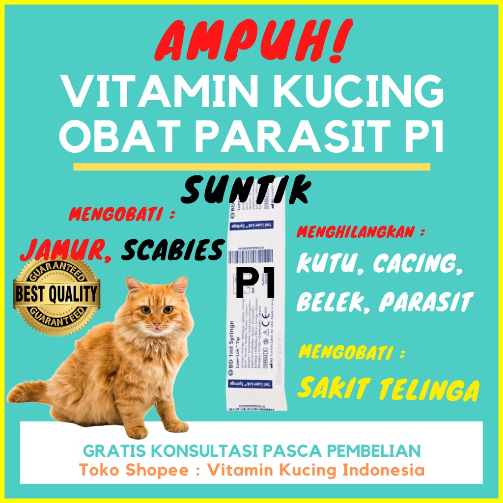 Cat Vitamins Parasite Injection P1 (Scabies, Fungus, Flea Medicines