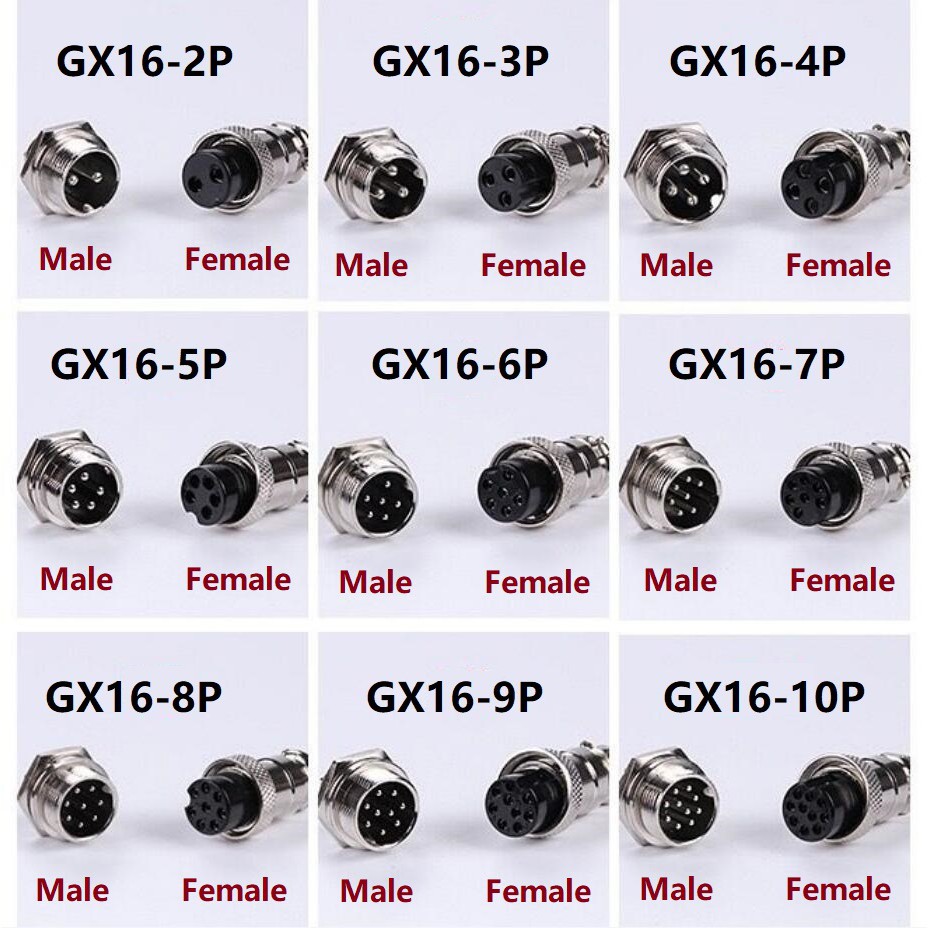 GX16 2Pin/3/4/5/6/7/8/9/10Pin Waterproof Aviation Connector Plug Socket Sensor 