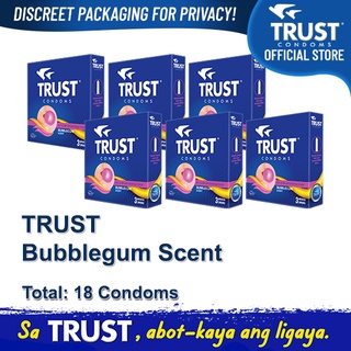 Trust Condoms Bubble Gum Scent by 3's, PAck of 6