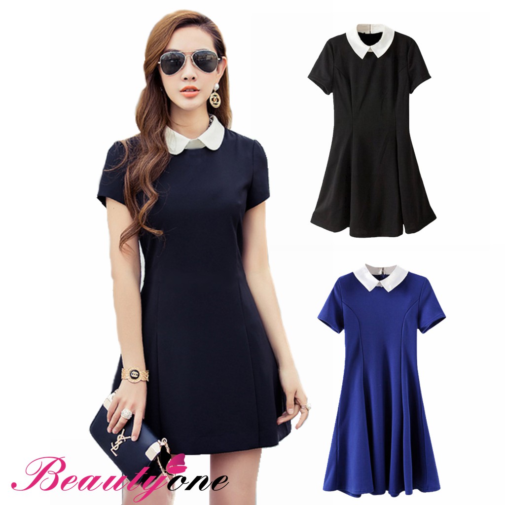 Elegant Women lapel Collar Short Sleeve 