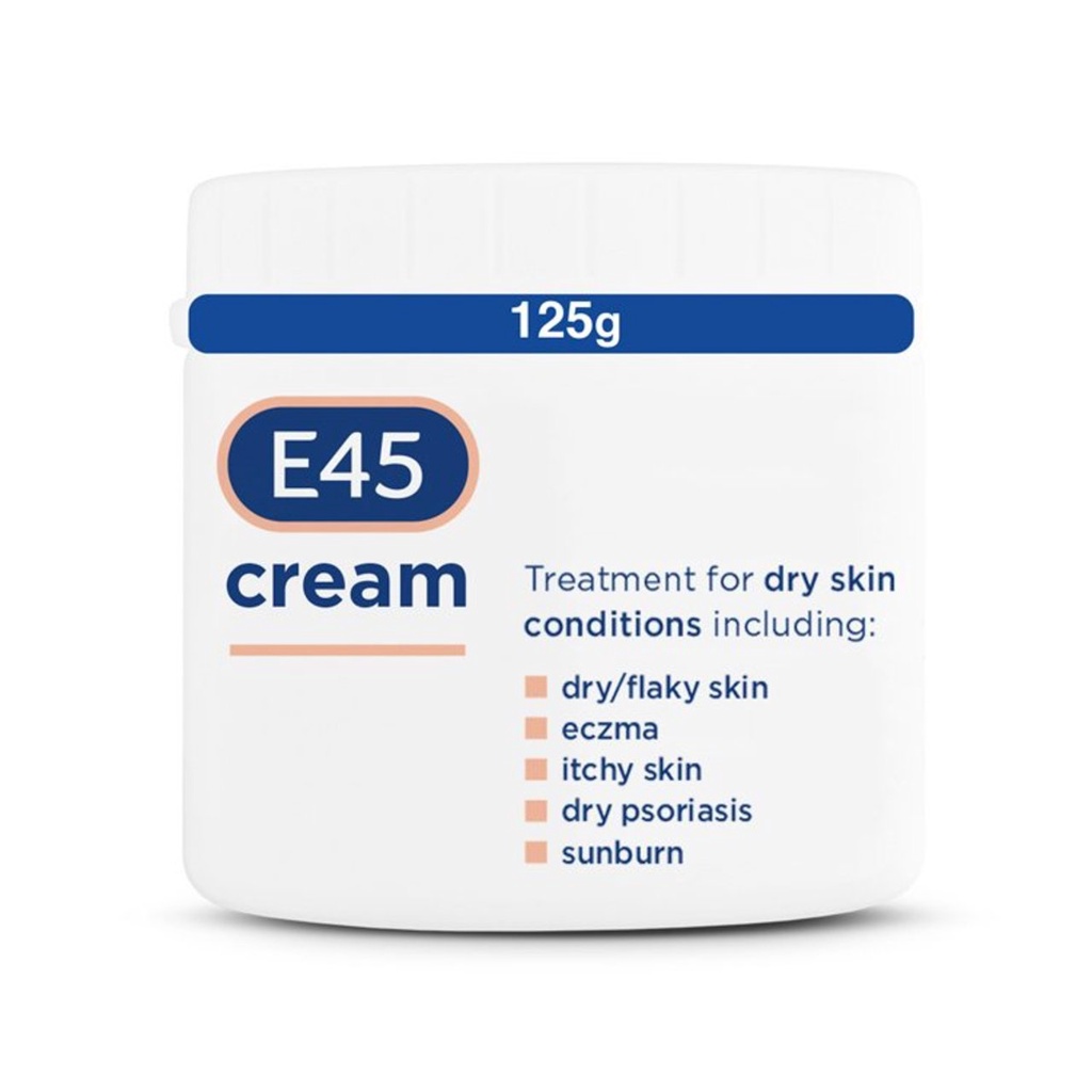 E45 Dermatological Cream for Dry Skin 125g Eczema Psoriasis Sunburn