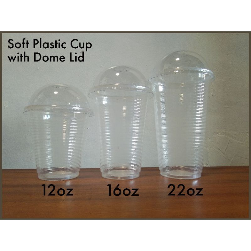 25PCS SOFT PLASTIC CUP WITH DOME LID | Shopee Philippines