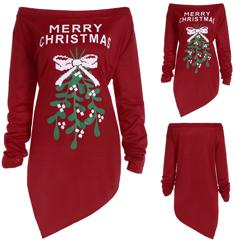 Dress Ladies Christmas Tree Long Sleeve 