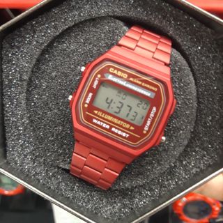 casio vintage matte red