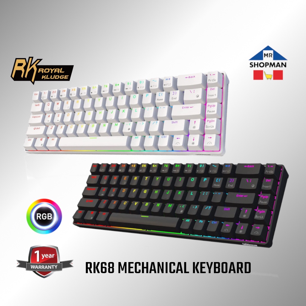 ROYAL KLUDGE RK68 RGB 68 Keys Wireless 65 Rk 68 Mechanical Gaming