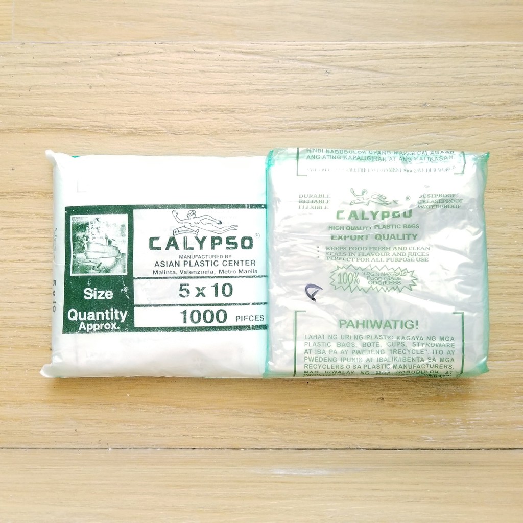 Calypso Clear Plastic Sizes