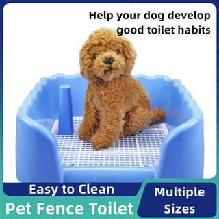 Pet Fenced Toilet Tray Grid Litter Box Dog Training Toilet Puppy Bedpan with Wall Indoor Pet Potty