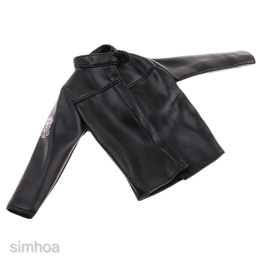1/6 Scale Black PU Leather Male Jacket Coat Clothes for 12\' Action