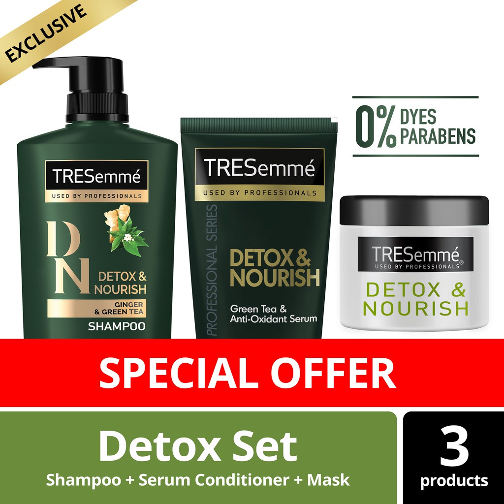 Tresemme Detox And Nourish Shampoo 620ml + Serum ...