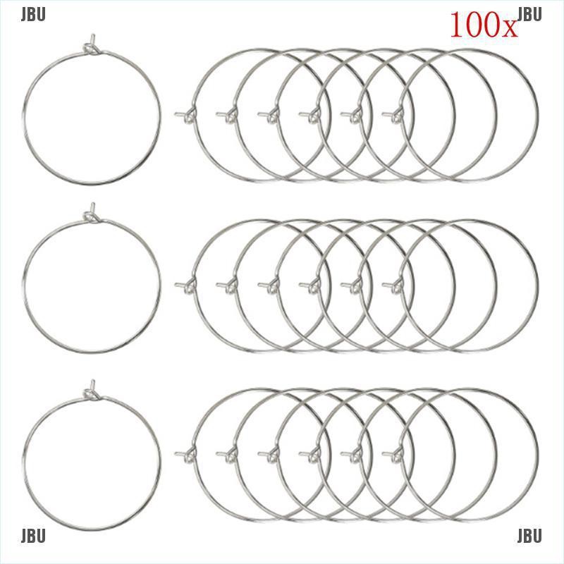 Party Tableware 100pcs Silver Gold Plated Wine Glass Charm Rings Earring Hoops Wedding Partyh Vi Home Furniture Diy Etiqu In