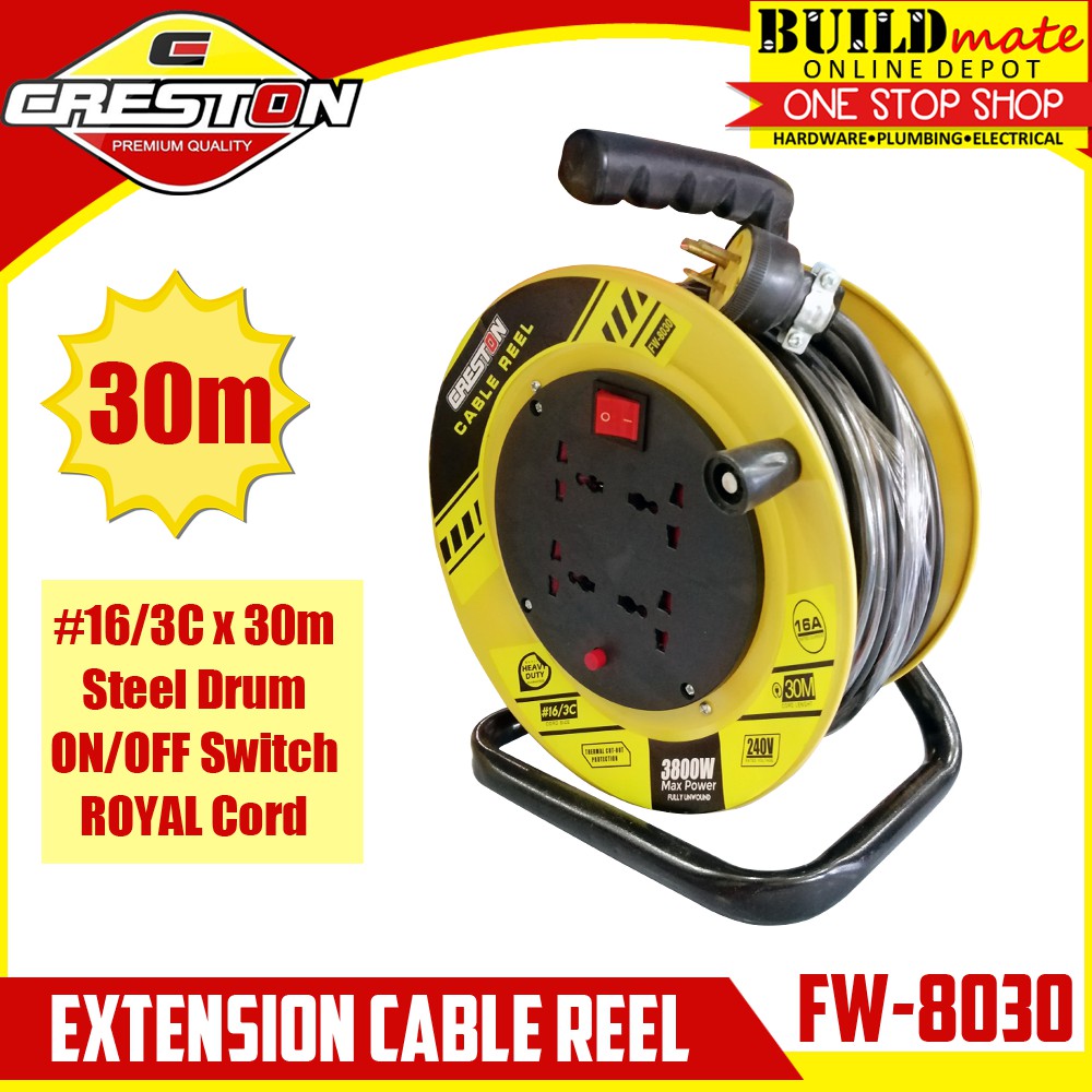 Creston Extension Wheel Cable Reel 30m Fw 8030 Shopee Philippines