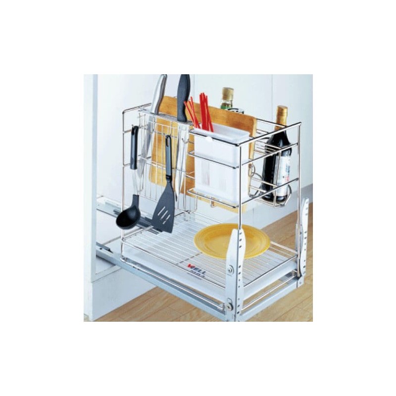 Sky City Condiments Rack Stainless Pull out Basket Multipurpose Rack