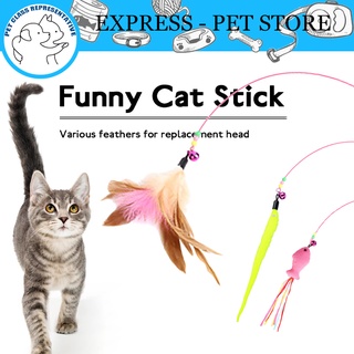 Cat Toy With Bell Wire Feather Cat Teasing Pet Wand Teasing Cat Stick