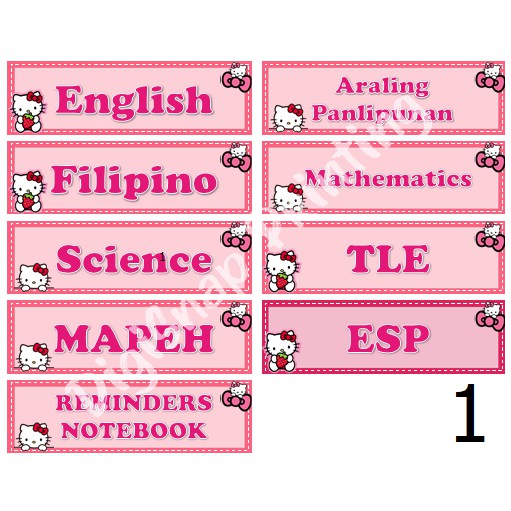 Subject Stickers Hello Kitty Shopee Philippines