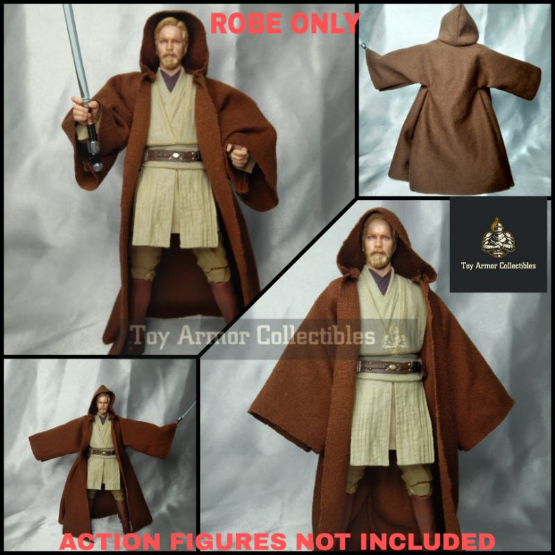 FIGLot 1/12 Scale Black Fabric Cloak Robe for SH Figuarts Star Wars Black Series 6 inch Figures Figure NOT Included 