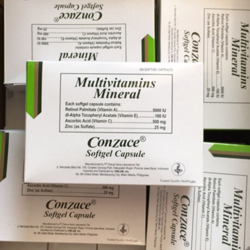 Conzace Softgel (Multivitamins+ Mineral) 100tablets Shopee Philippines