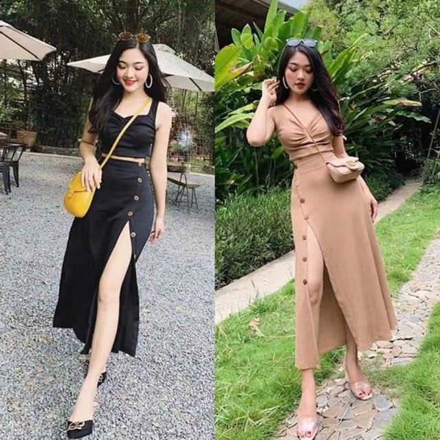 korean terno top with maxi skirt office wear maxi dress infinity ...