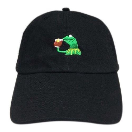 Kermit The Frog Sipping Tea Snapback Hat Drake Embroidery