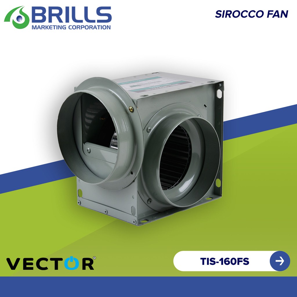 Vector TIS160FS Ducted Sirocco Blower Fan (Green) Shopee Philippines