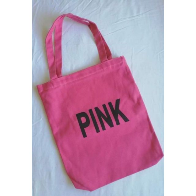 pink canvas bag