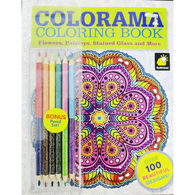 Colorama Coloring Book (with colored pencil set) | Shopee Philippines