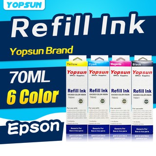 70ML Refill Ink For Epson L Series 6 Colors Premium Dye Ink High Quality Yopsun Brand