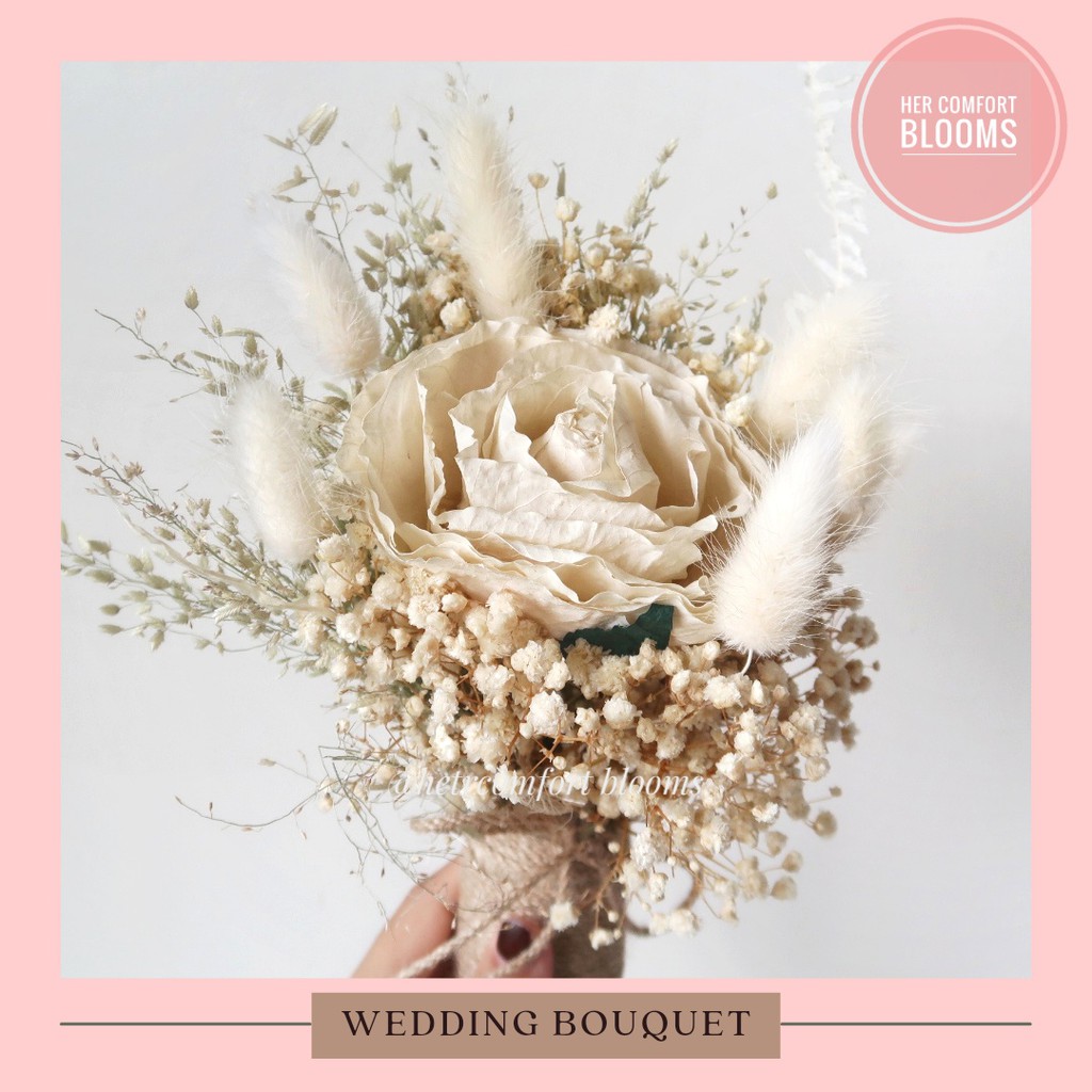 Dried Flowers Bouquet / Bridal Bouquet for Simple / Intimate Weddings