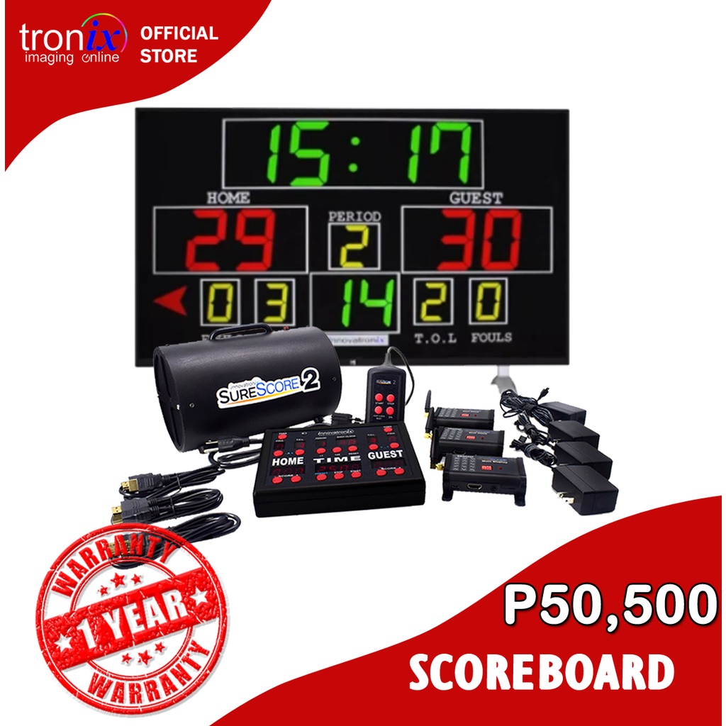 Tronix Imaging Sure Score 2 Wireless Scoreboard Controller Connected To Led Tv As Display 3041