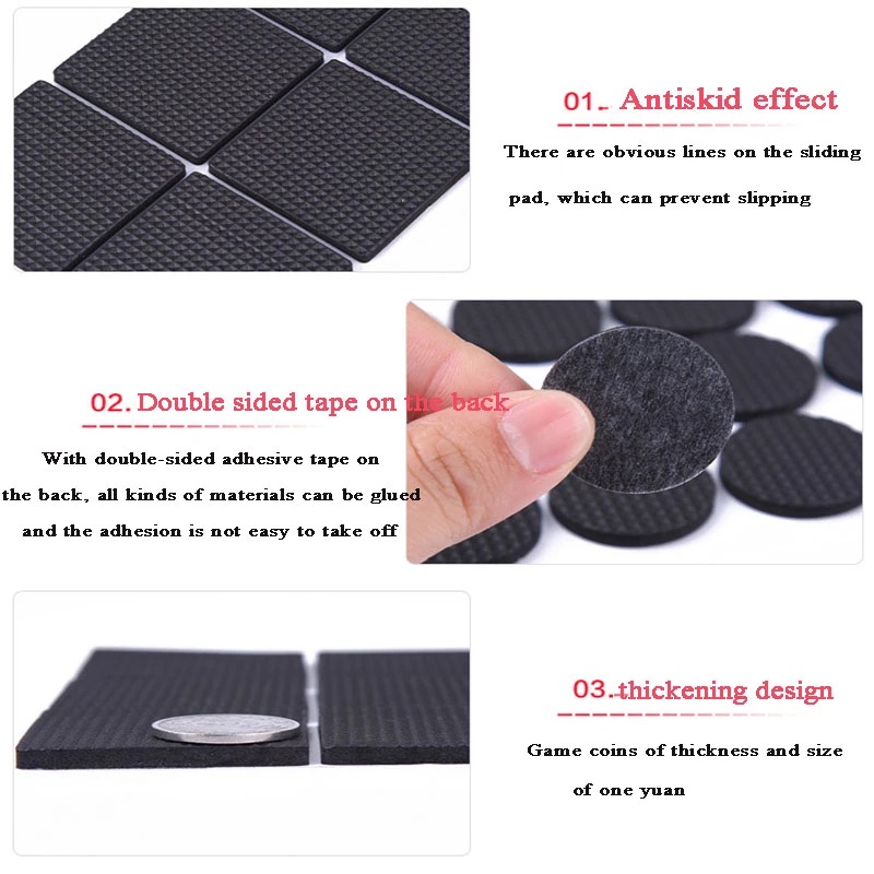 18PCS Thickening Self Adhesive Furniture Leg Feet Rug Felt Pads Anti Slip Mat Bumper Damper For Chair Table Protector Hardware