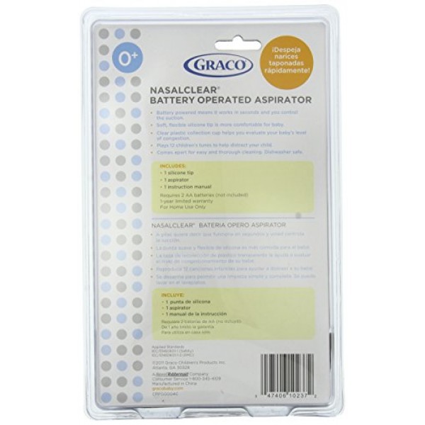 graco nasalclear battery operated nasal aspirator