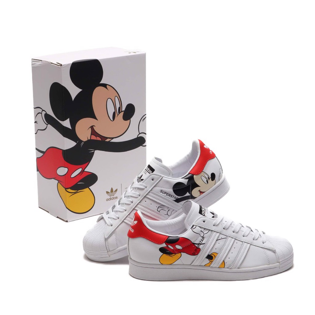 adidas Originals superstar sneakers with mickey mouse print in white | Shopee Philippines