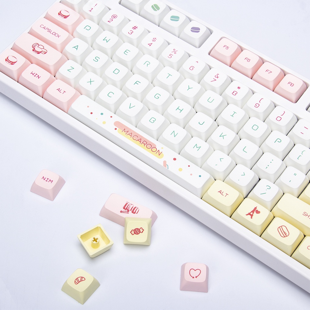 Macaron Theme Keycap 125Key XDA Height PBT Sublimation Suitable for ...