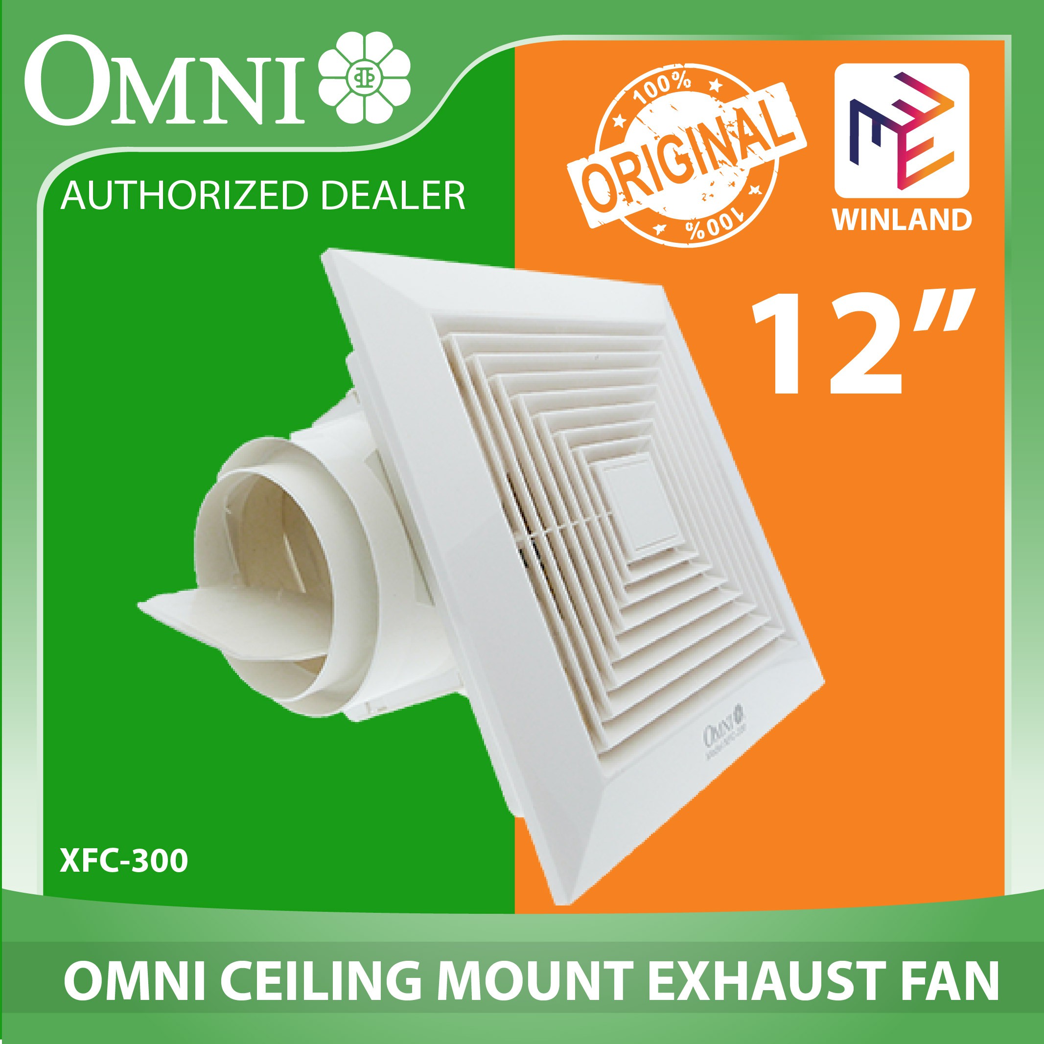 Omni Original Ceiling Mounted Exhaust Fan 12 XFC 300 WINLAND 