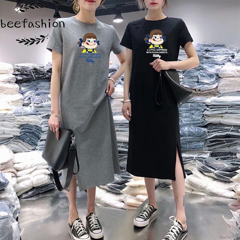 long grey t shirt dress