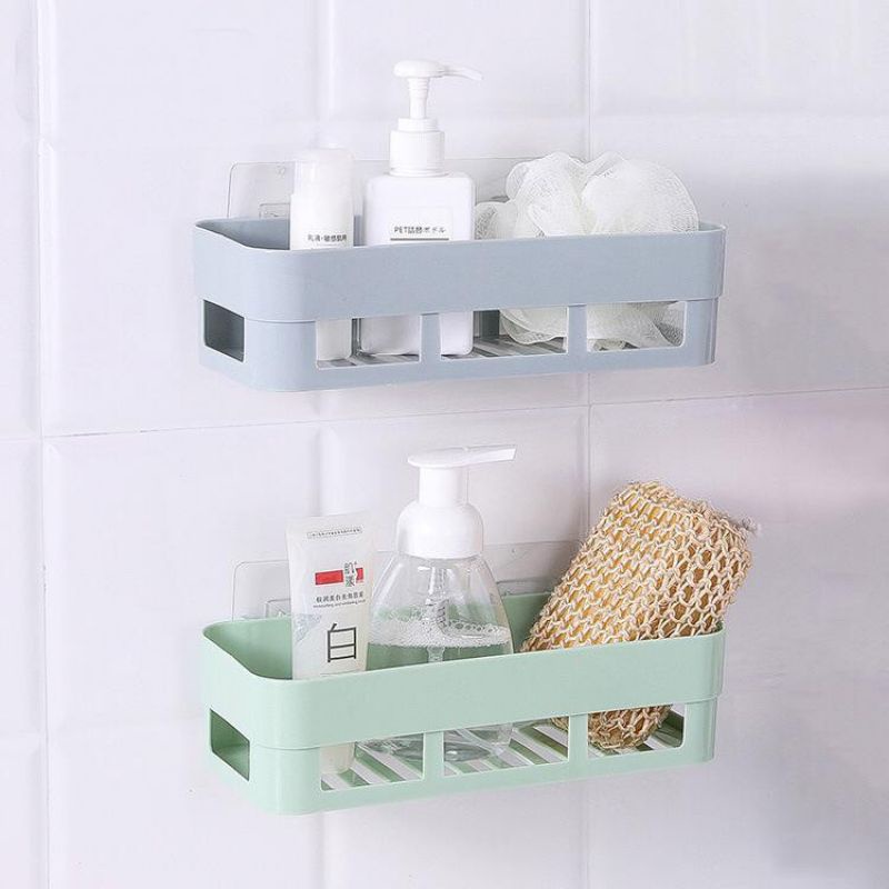 Plastic WallMounted Shelves / Bathroom Sticky Shelves Shopee Philippines