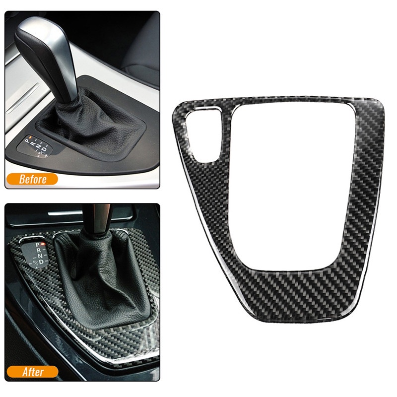 parts Shiny Carbon Fiber Gear Shift Gear Panel Cover for E90 Car ...