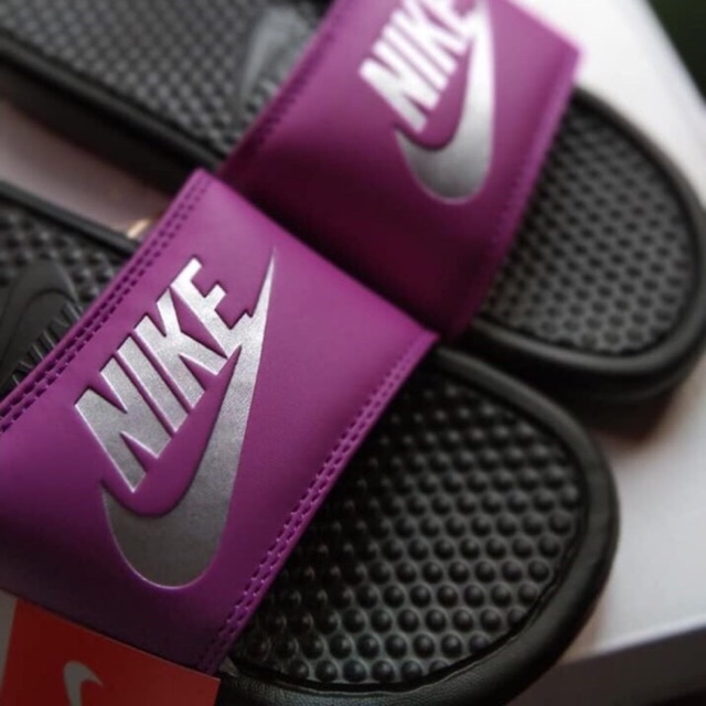 nike slippers purple