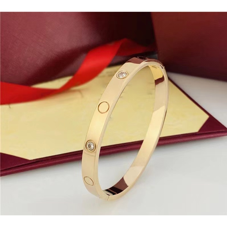 Titanium Steel Waterproof Cartier Light Luxury High-end Fashion Diamond Bangle With Logo
