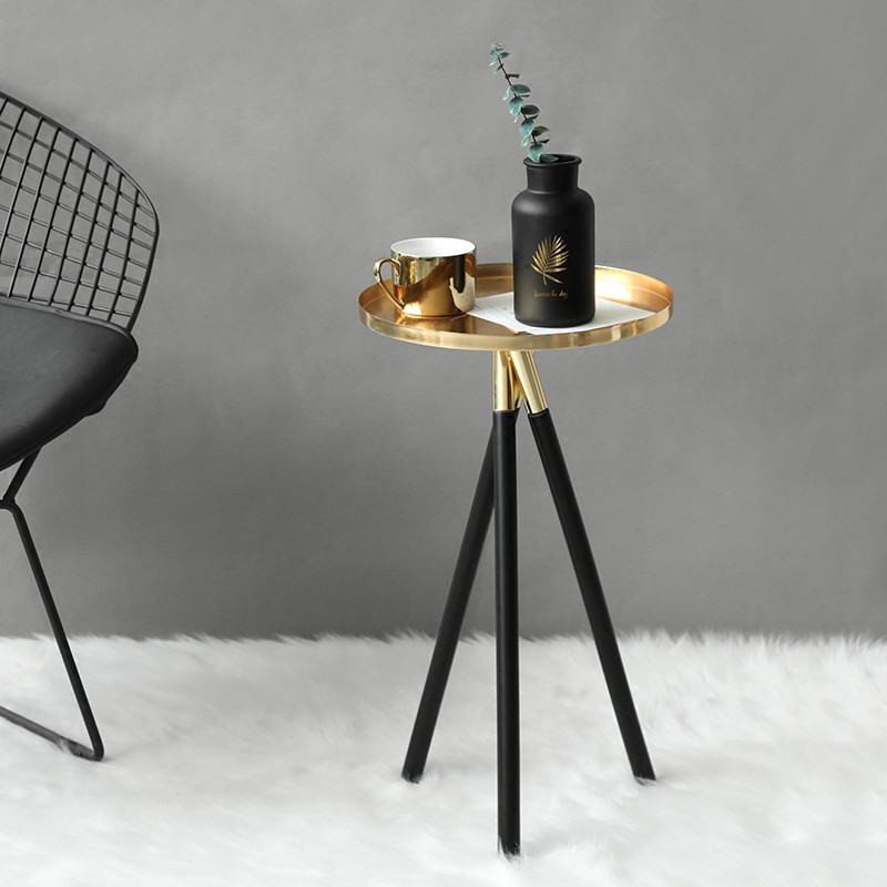 Scandinavian Style Simple Design Golden, Tall Slim Side Table