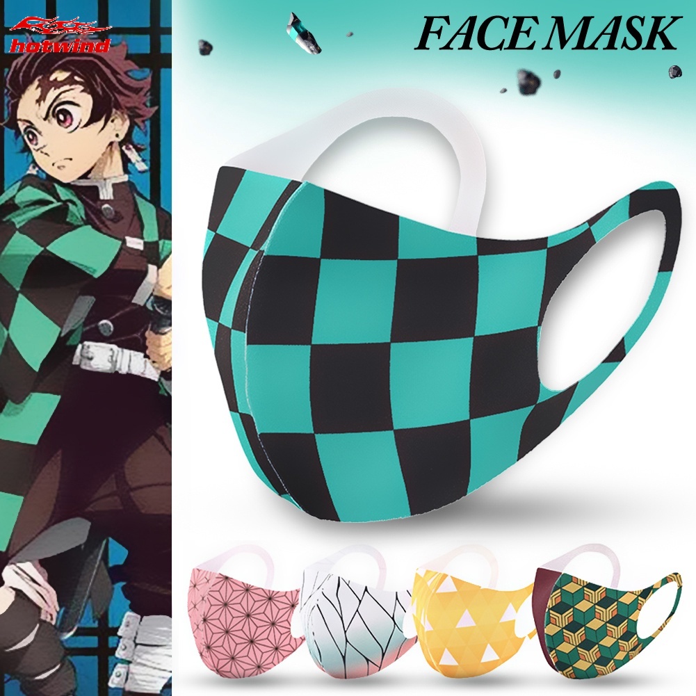 HW Anime Demon Slayer Masks Cosplay Breathable Adult Dust Mask Kamado